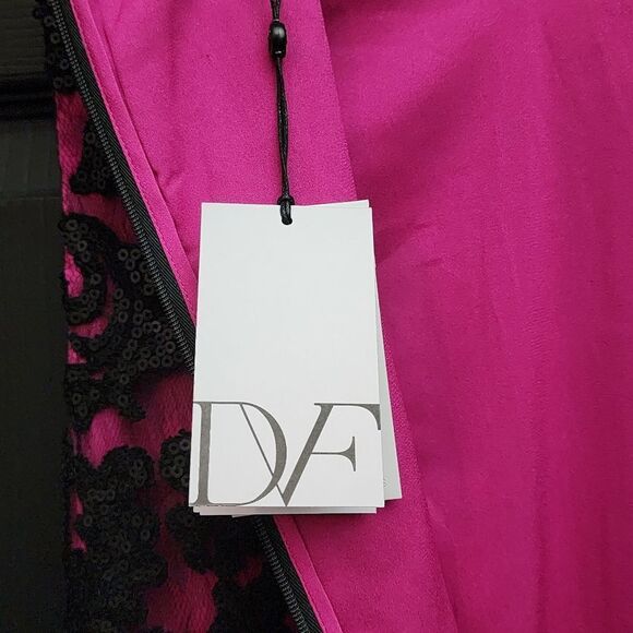 Diane von Furstenberg 'Kaleb' Embellished Shift Dress Black/Hot Orchid - Picture 11 of 16